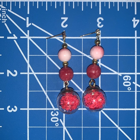 18k Gold Plated Stud Earrings handcrafted Drop pierced Dangle Pierced Earrings - Picture 8 of 17